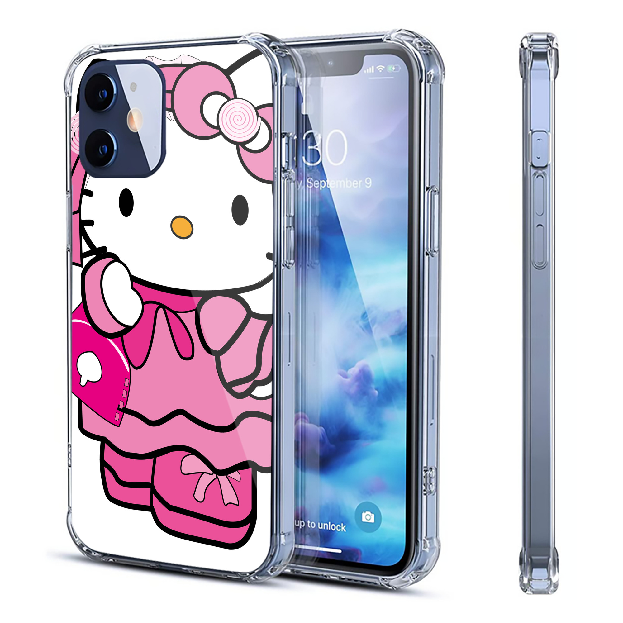 （画像用） Hello Kitty ハローキティ 【iPhone 12シリーズ対応】透明スマホケース（クリアソフトケース）